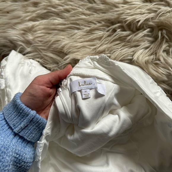 LULU’S Dreamy Glamour White Embroidered Halter Mermaid Maxi Dress - Picture 11 of 11